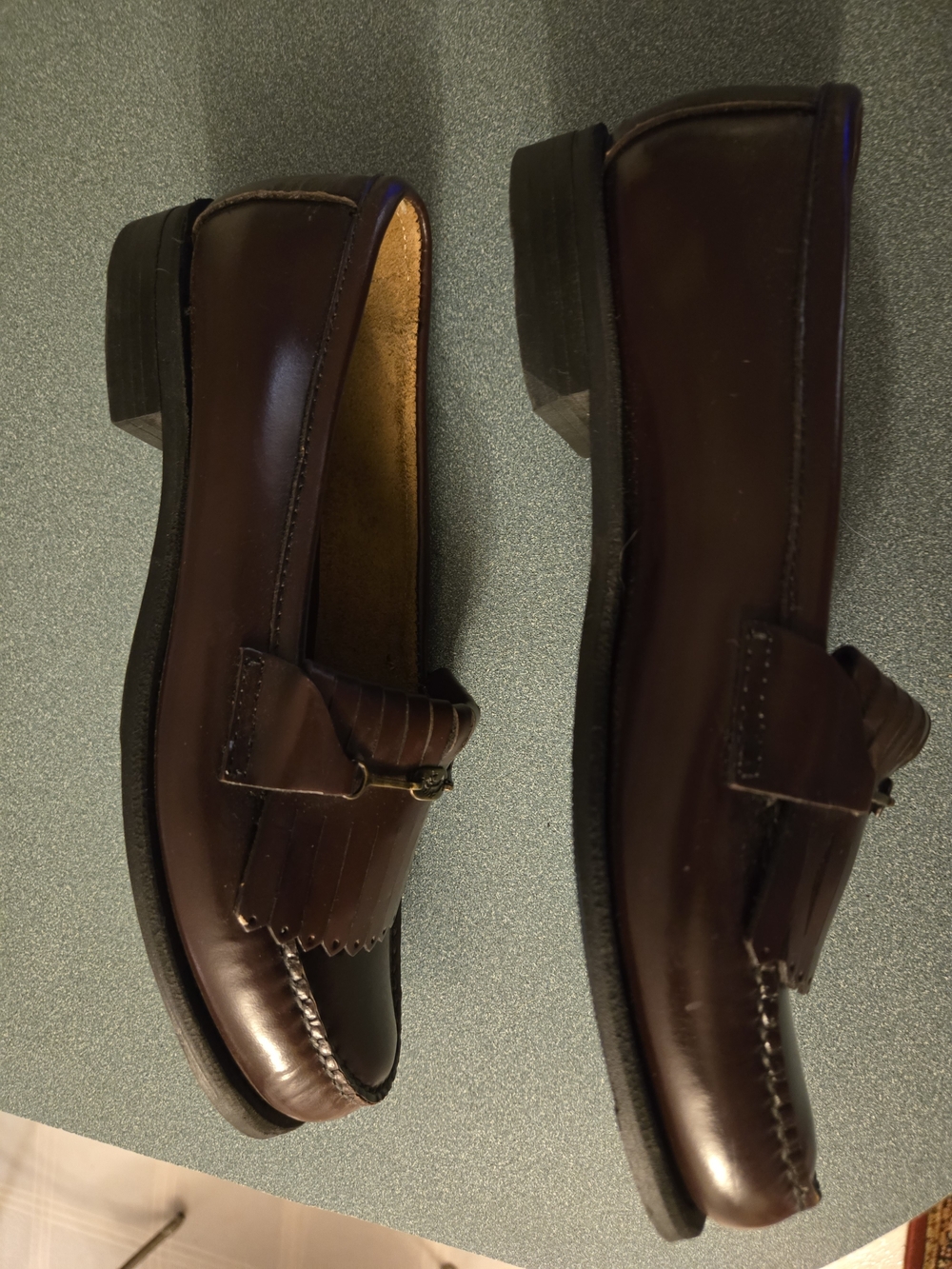 G.H. Bass & Co. Brown Leather Kiltie Bit Loafers - Picture 3 of 6
